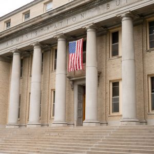 American flag on the CSU Administration Building