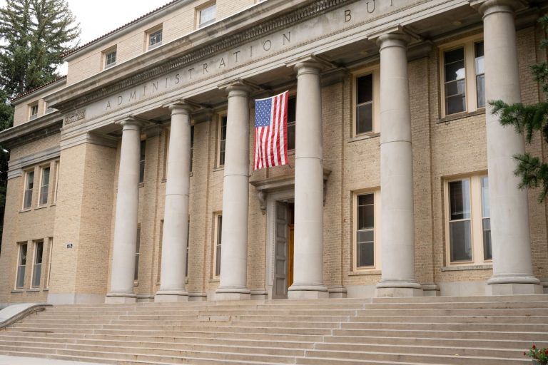 American flag on the CSU Administration Building