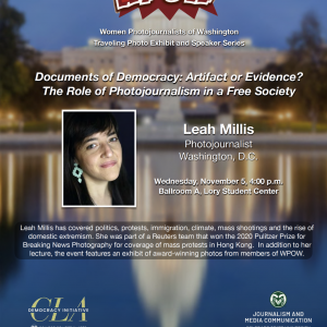 Event flyer with photo of Millis