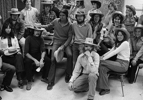 Group photo of Collegian staff in 1970s